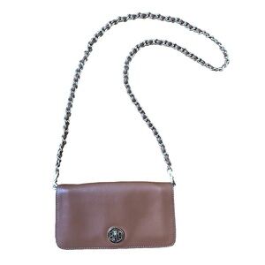 Tory Burch Adalyn Brown Saffiano Leather Crossbody Bag